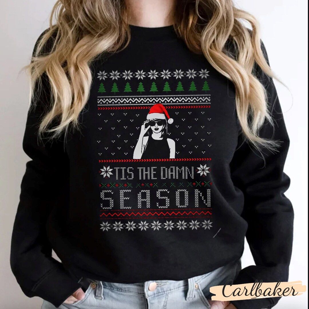 Taylor Swiftie Merch, Taylor Tis The Damn Season Christmas Shirt, Vintage Shirt, Tis The Damn Sea... | Etsy (US)