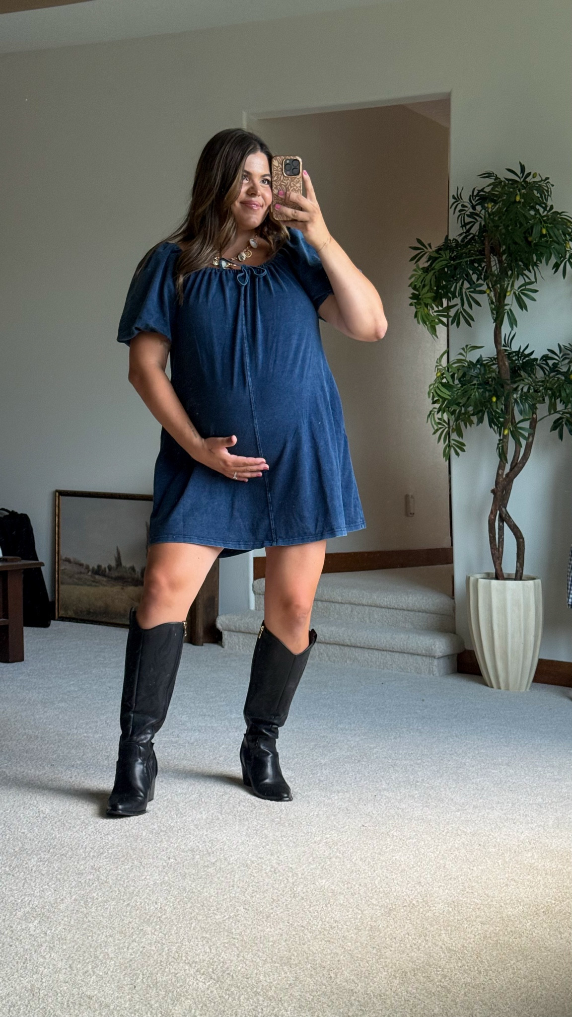 Fall outfit - bump approved! Would be cute for a concert or dinner out too. I love this dress! Also could work with sneakers for a teacher. Wearing xl



#LTKBump #LTKautumn #LTKMidsize