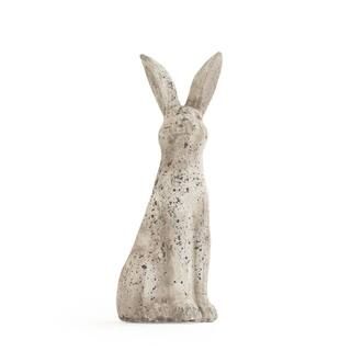 Terracotta Distressed Grey Decorative Rabbit | The Home Depot