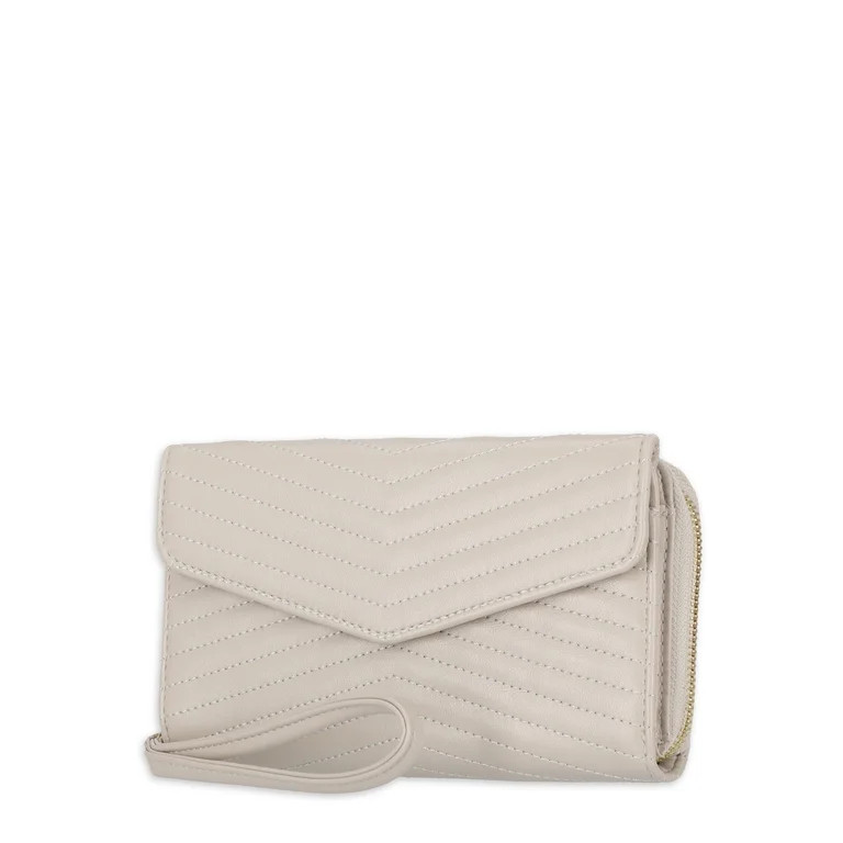Time and Tru Women's Ainsley Bulk Clutch Wallet Vinyl Solid Cream - Walmart.com | Walmart (US)