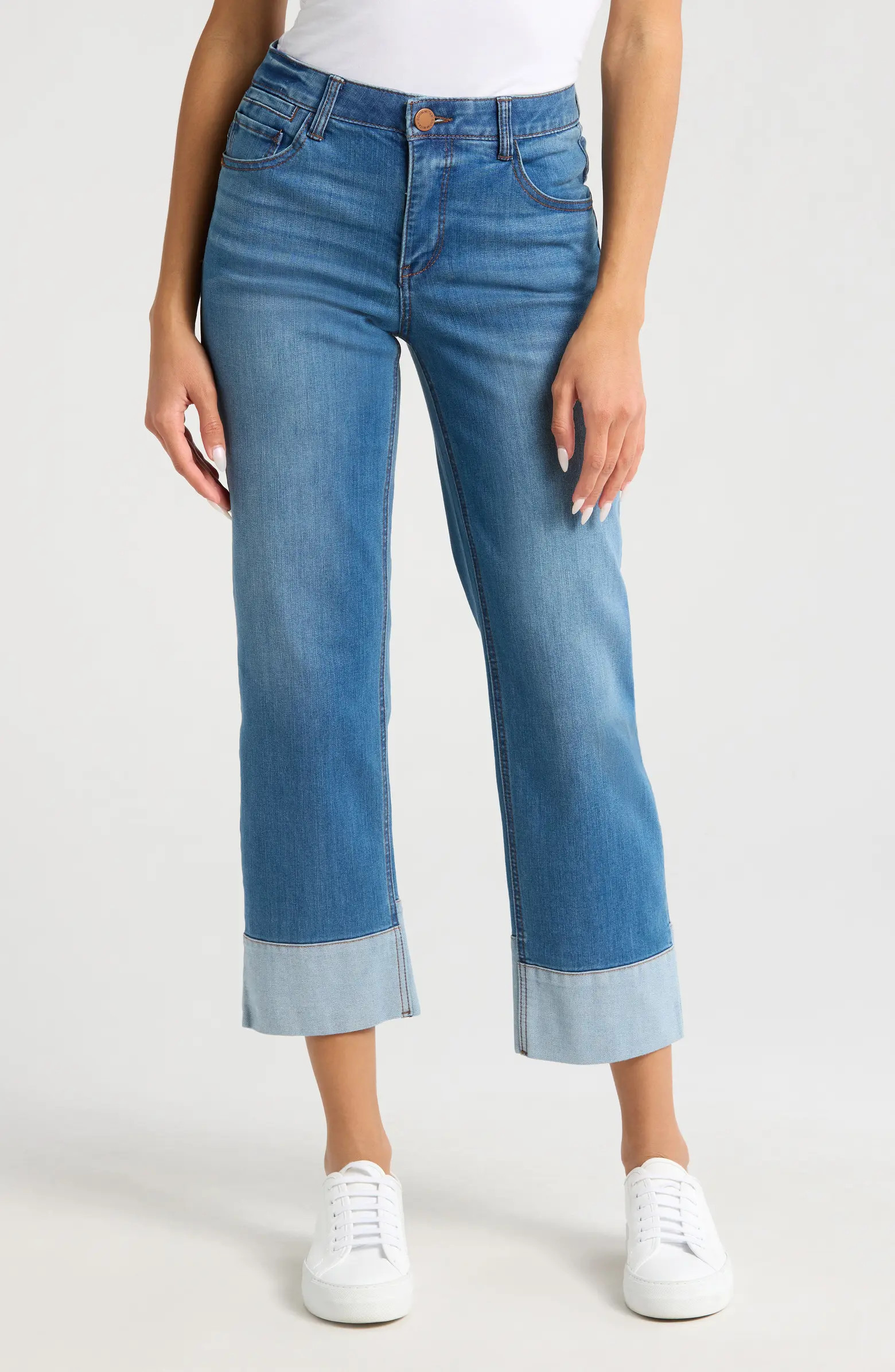 'Ab'Solution High Waist Cuff Hem Jeans | Nordstrom