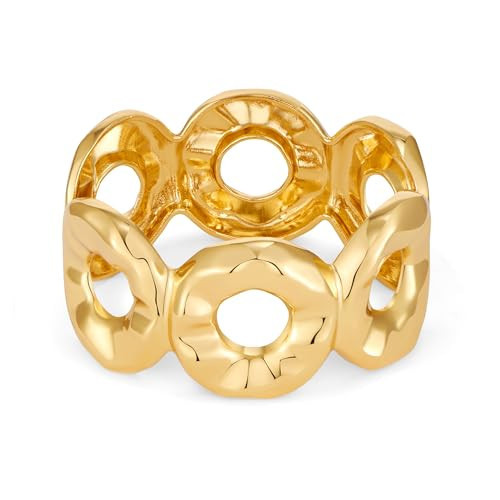 MIJENITI Gold Chunky Bangle Bracelets for Women-14K Gold Plated Statement Bracelets Simple Fashion Jewewrly | Amazon (US)