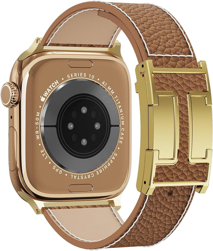 Leather Magnetic Watch Band Compatible with Apple Watch Ultra 49mm 46mm 45mm 44mm 42mm 41mm 40mm ... | Amazon (US)