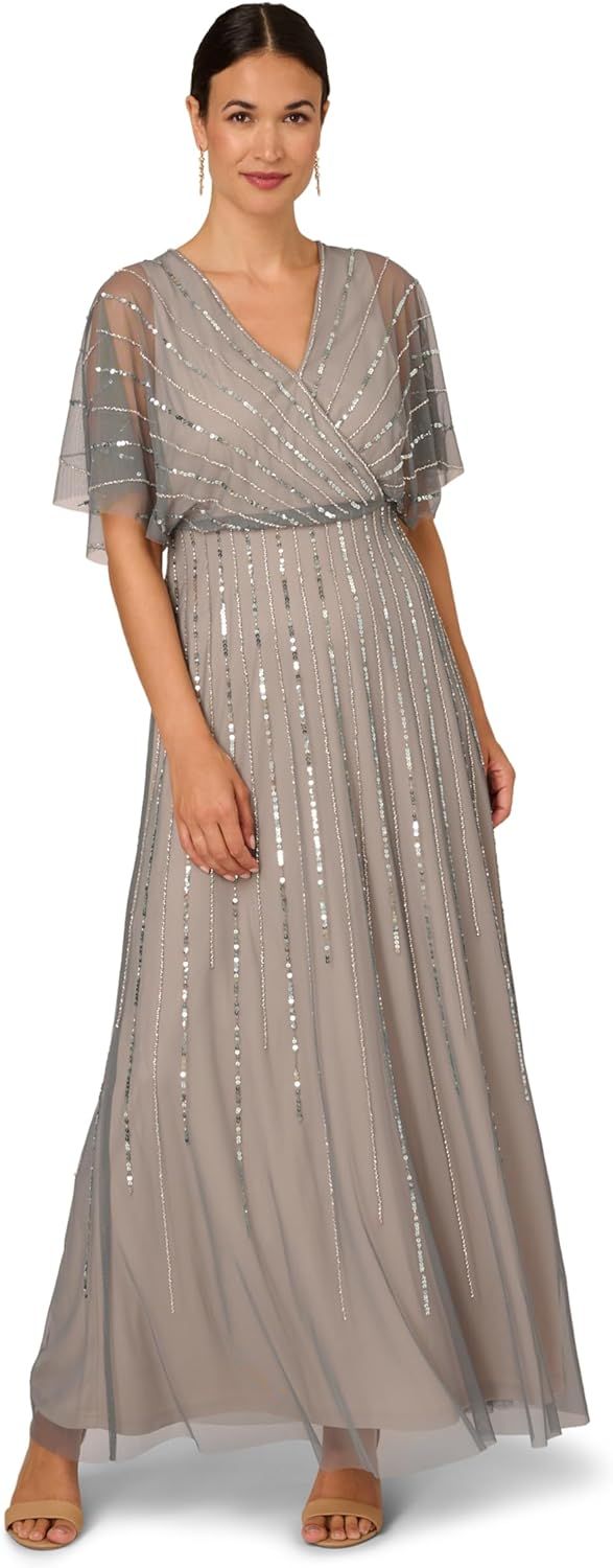 Adrianna Papell Women's Beaded Blouson Gown | Amazon (US)