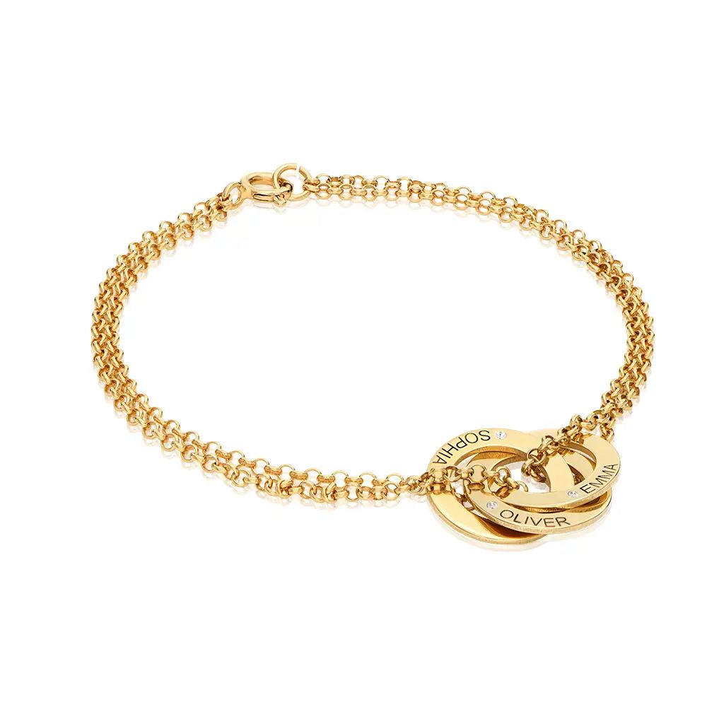 Lucy Russian Ring Bracelet with Diamond in 18K Gold Plating | MYKA