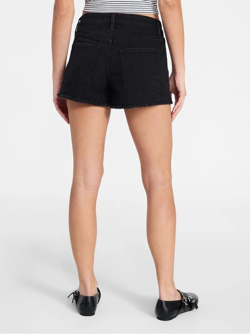 No Boundaries Mid-Rise Denim Shorts, 3" Inseam, Women's 00-20 | Walmart (US)