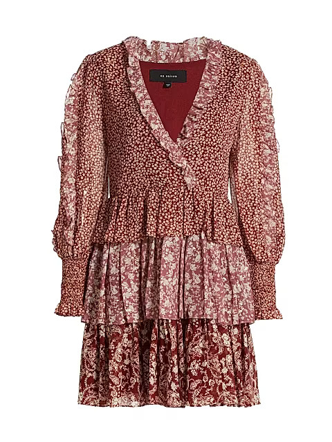 Metallic Floral Mini Dress | Saks Fifth Avenue