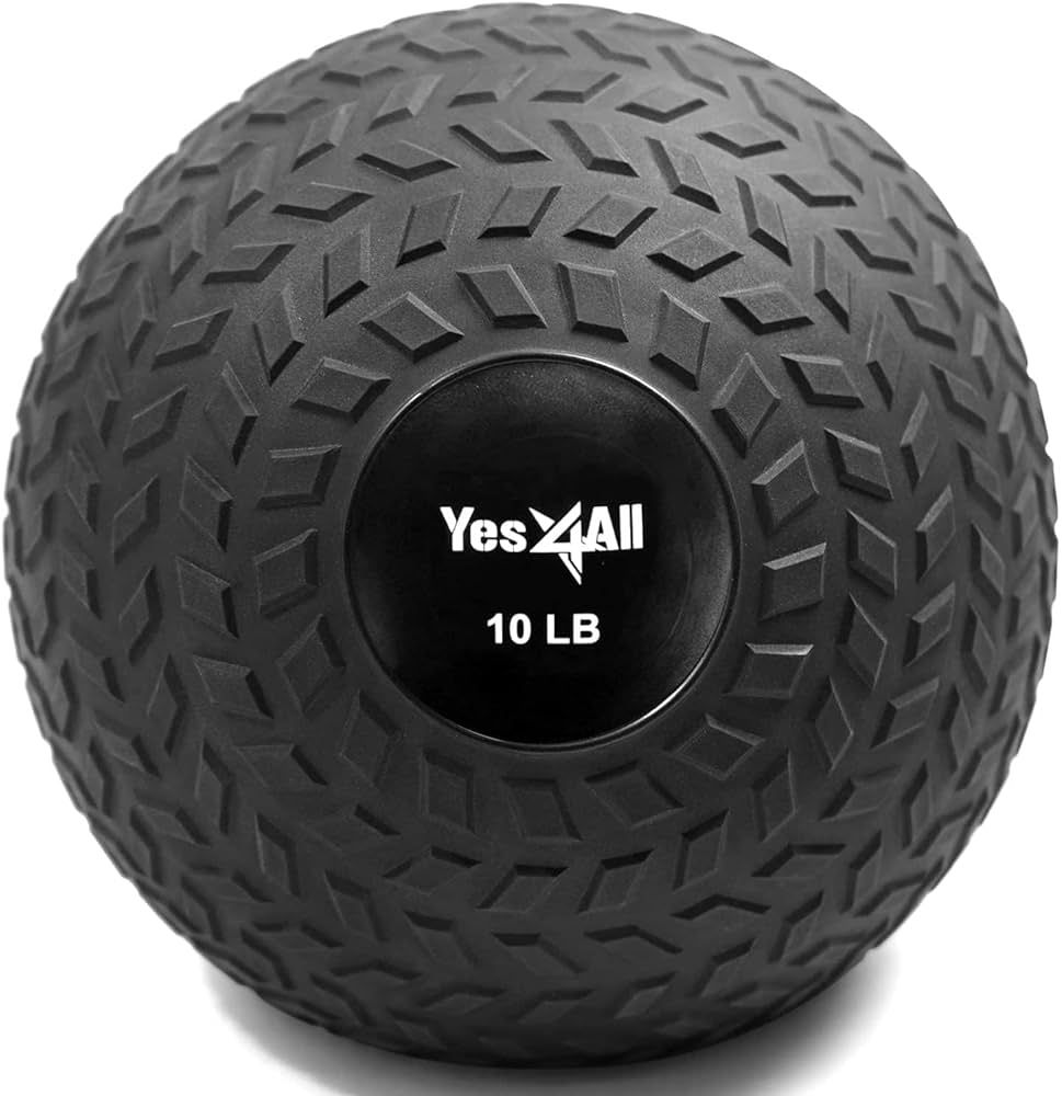 Yes4All 10 lbs Slam Ball for Strength Workout – Slam Medicine Ball (10 lbs, Black) | Amazon (US)