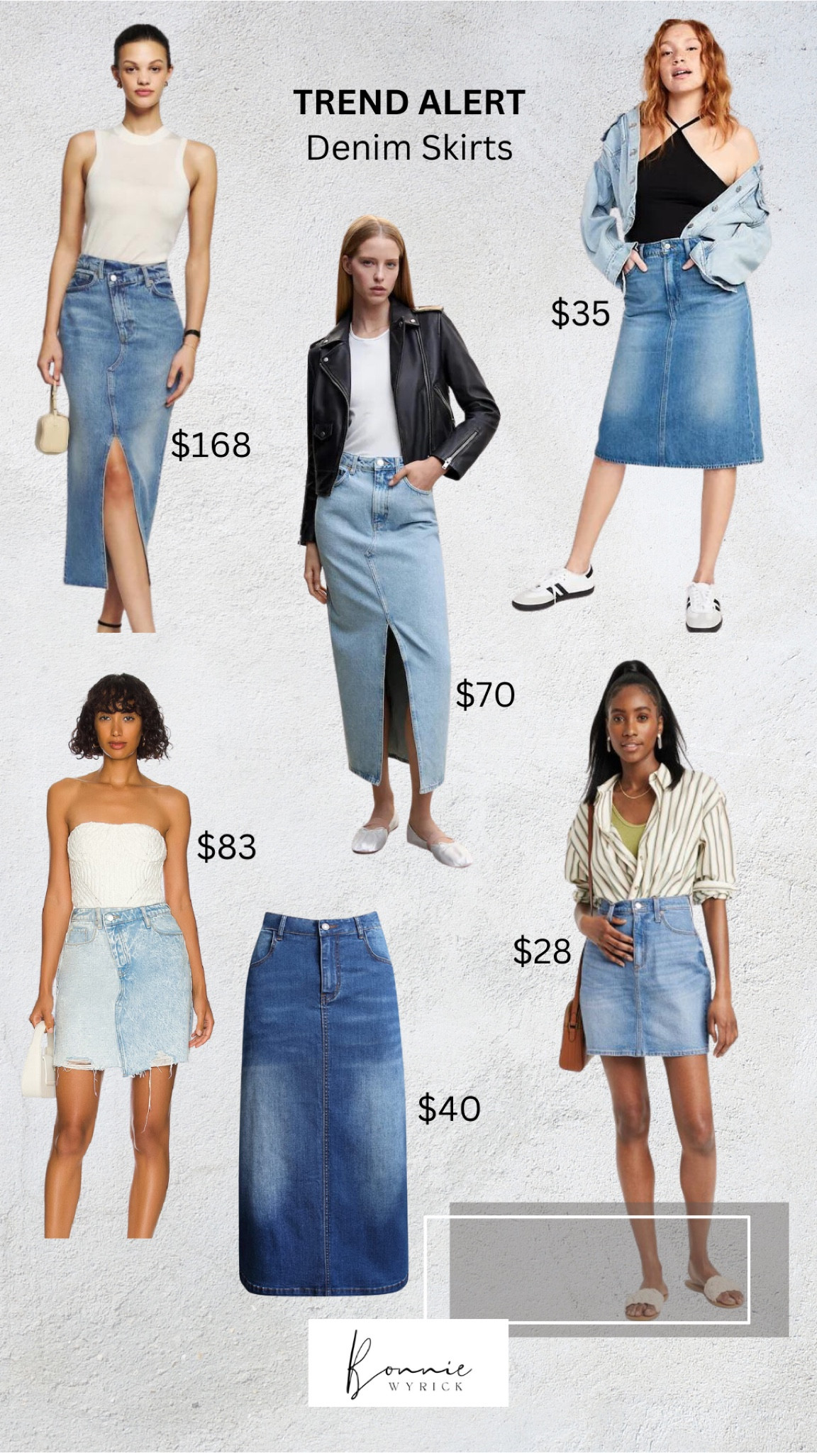 Centre slit long denim skirt curated on LTK