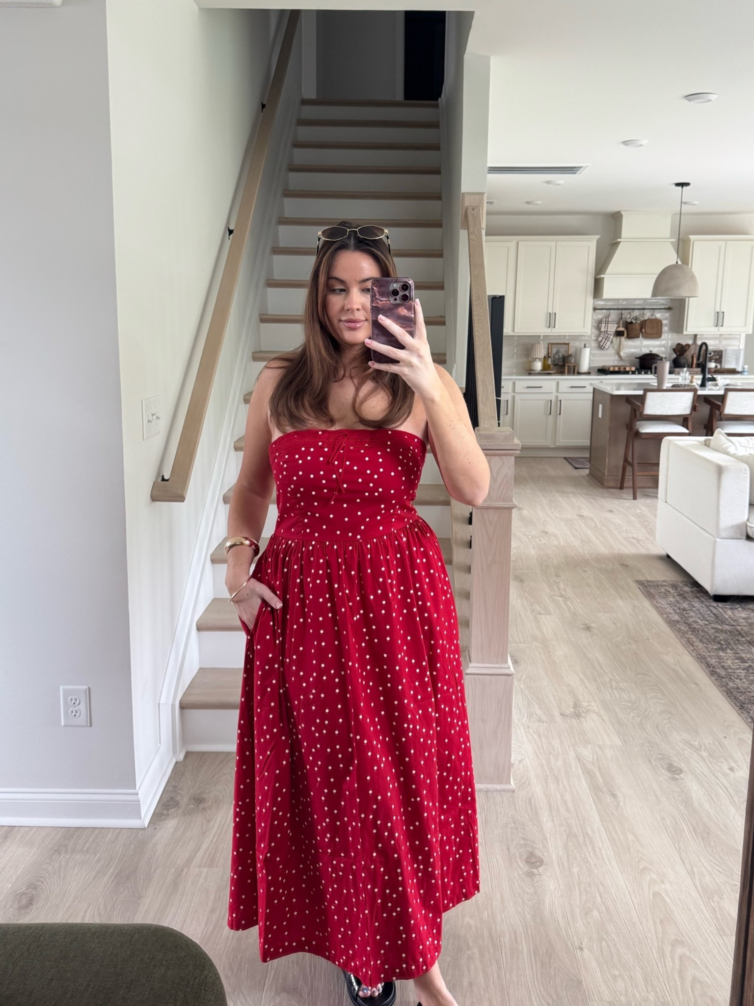 #AbercrombiePartner Wearing large in this polka dot red midi dress! Perf for summer and 4th of July. ♥️ @abercrombie

#LTKootd #LTKMidsize #LTKTall