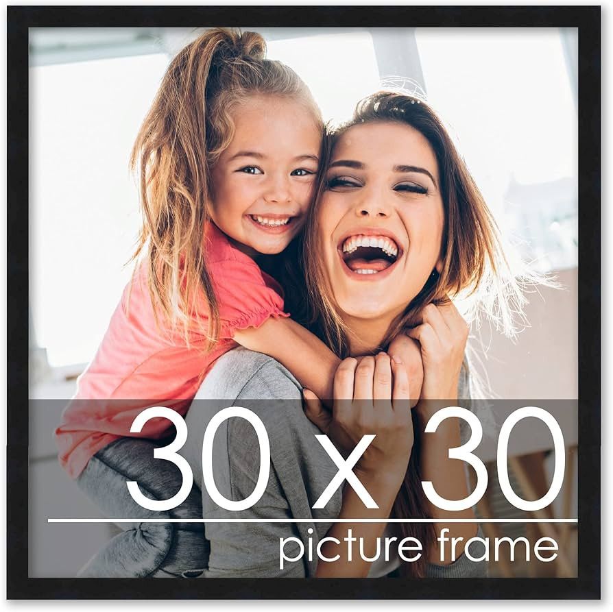 Poster Palooza 30x30 Frame Black Solid Wood Picture Frame | 0.75 Inch Moulding Width | Includes U... | Amazon (US)