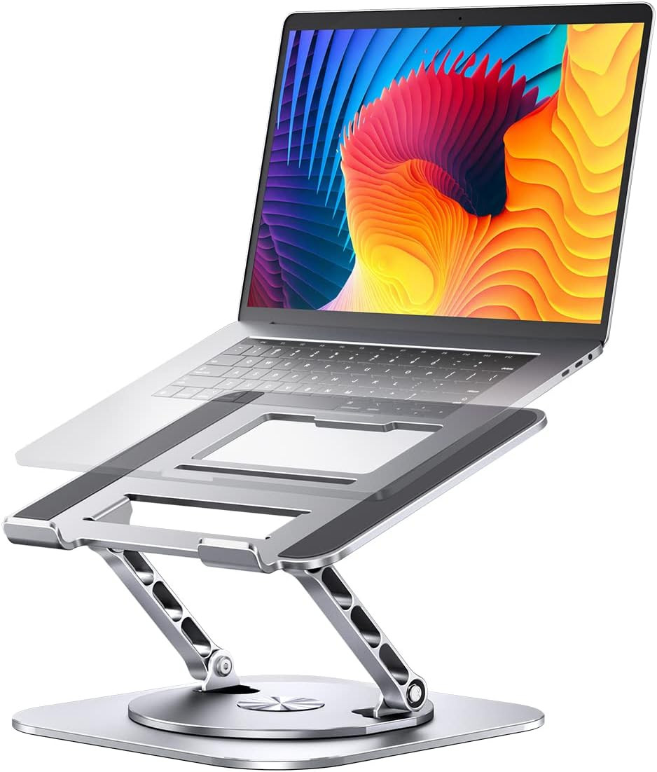 Adjustable Computer Stand with 360 Rotating Base, Ergonimic Foldable Laptop Riser for Desk Compat... | Amazon (US)