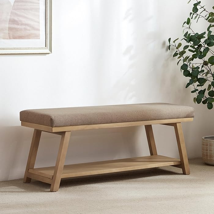 Zihanhome 45" Entryway Bench Upholstered Storage Bench for Bedroom Shoe Rack Bench for Living Roo... | Amazon (CA)
