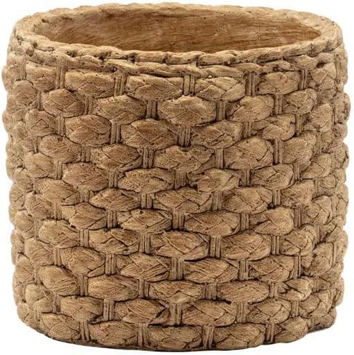 Napco Basket Weave Look Brown 6 x 6 Concrete Planter Pot | Amazon (US)