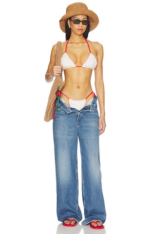 Frankies Bikinis Tidal Cotton Bottom in Tiny Berry from Revolve.com | Revolve Clothing (Global)