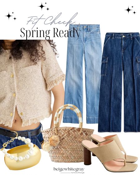 Fit check!! Spring ready outfit I’m loving!! From the wide leg jeans to the adorable top and healed shoes!! Loving the stack of bracelets too! 

#LTKstyletip #LTKshoecrush #LTKtravel