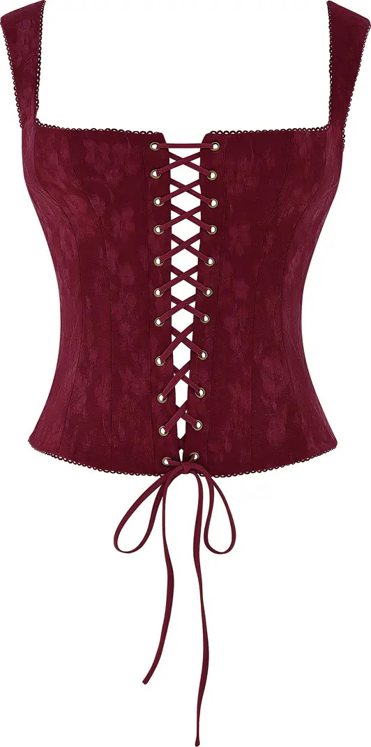 HOUSE OF CB Parisa Lace-Up Corset Top | Nordstrom | Nordstrom