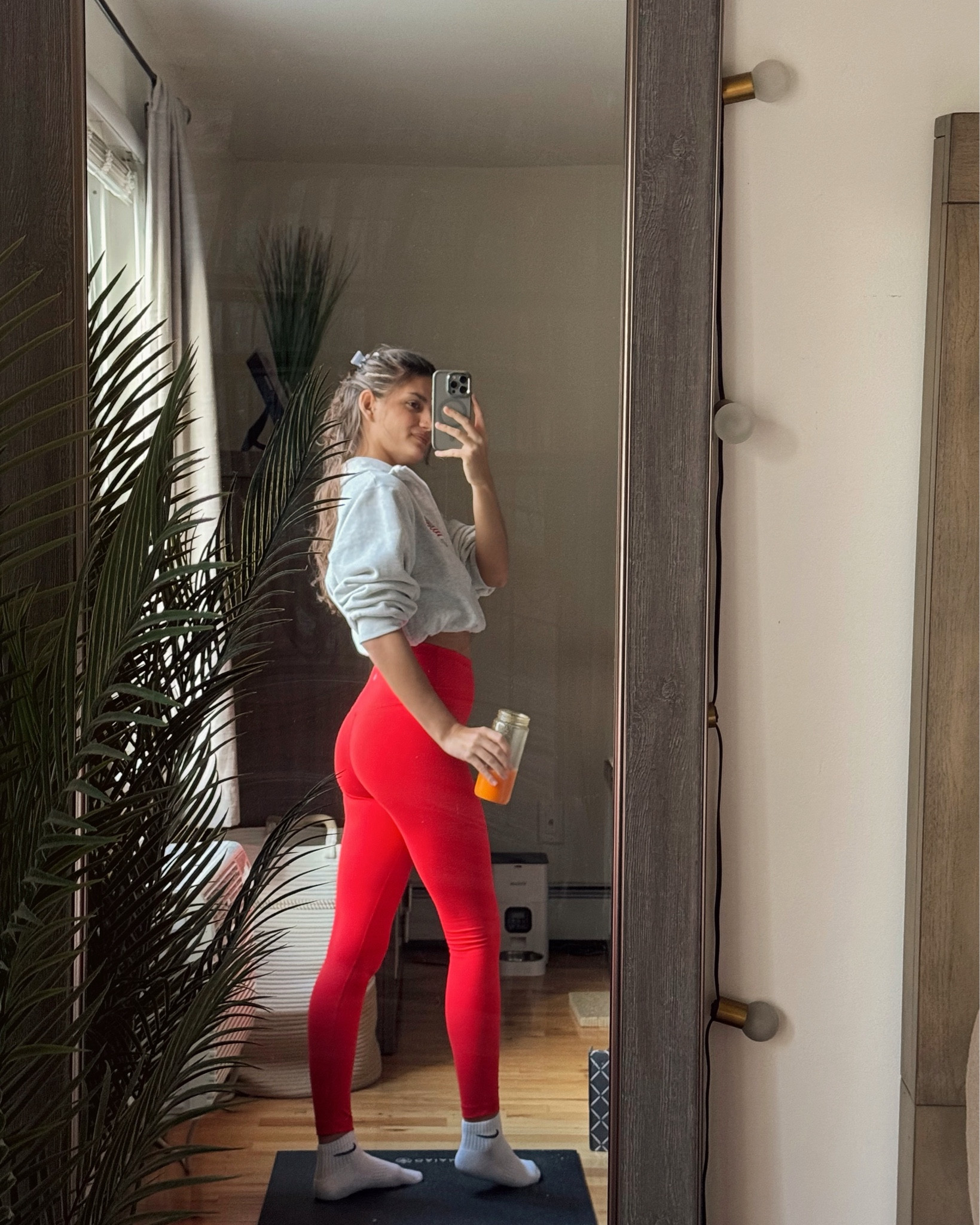 Red leggings and Nike socks ❤️ sporty style, sporty outfit, workout outfit, comfy outfit 

#LTKFindsUnder50 #LTKStyleTip #LTKFitness