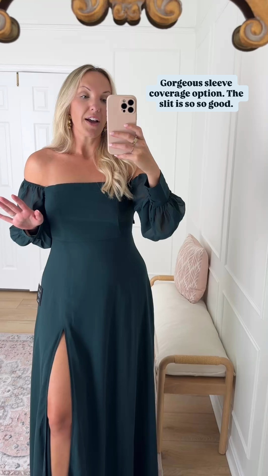 Fall wedding guest dress with good sleeve coverage! Wearing a med 

#LTKMidsize #LTKWedding #LTKFindsUnder100