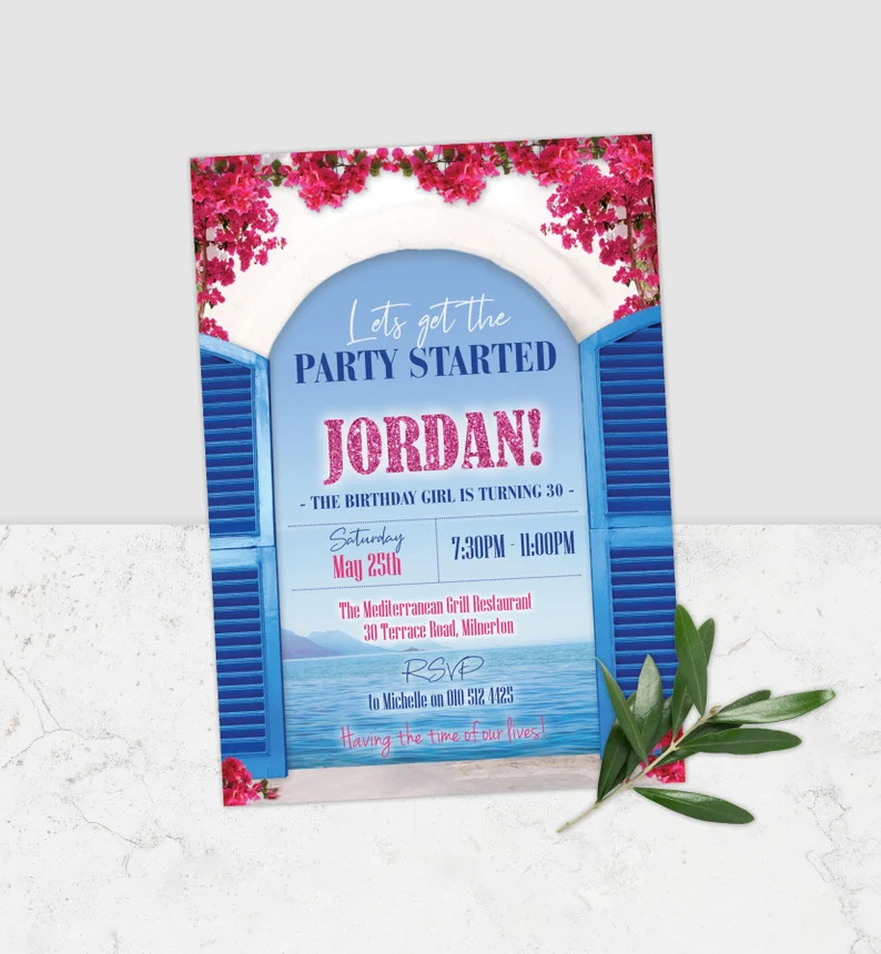 Mediterranean/mamma Mia Style Party Invitation Editable Party | Etsy | Etsy (US)