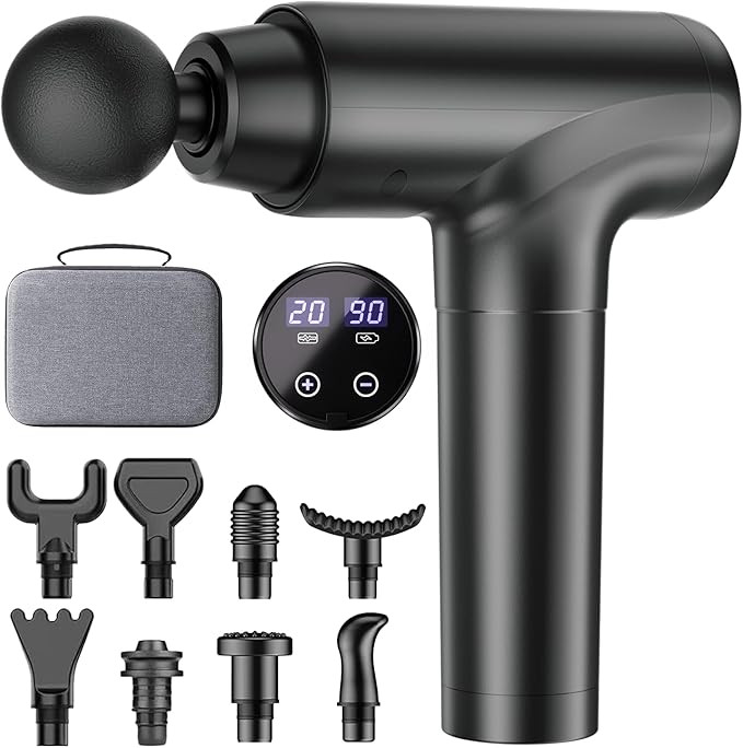 Massage Gun Deep Tissue, Super Quiet, 20 Speeds Cordless Handheld Neck Back & Muscle Massager Gun... | Amazon (UK)