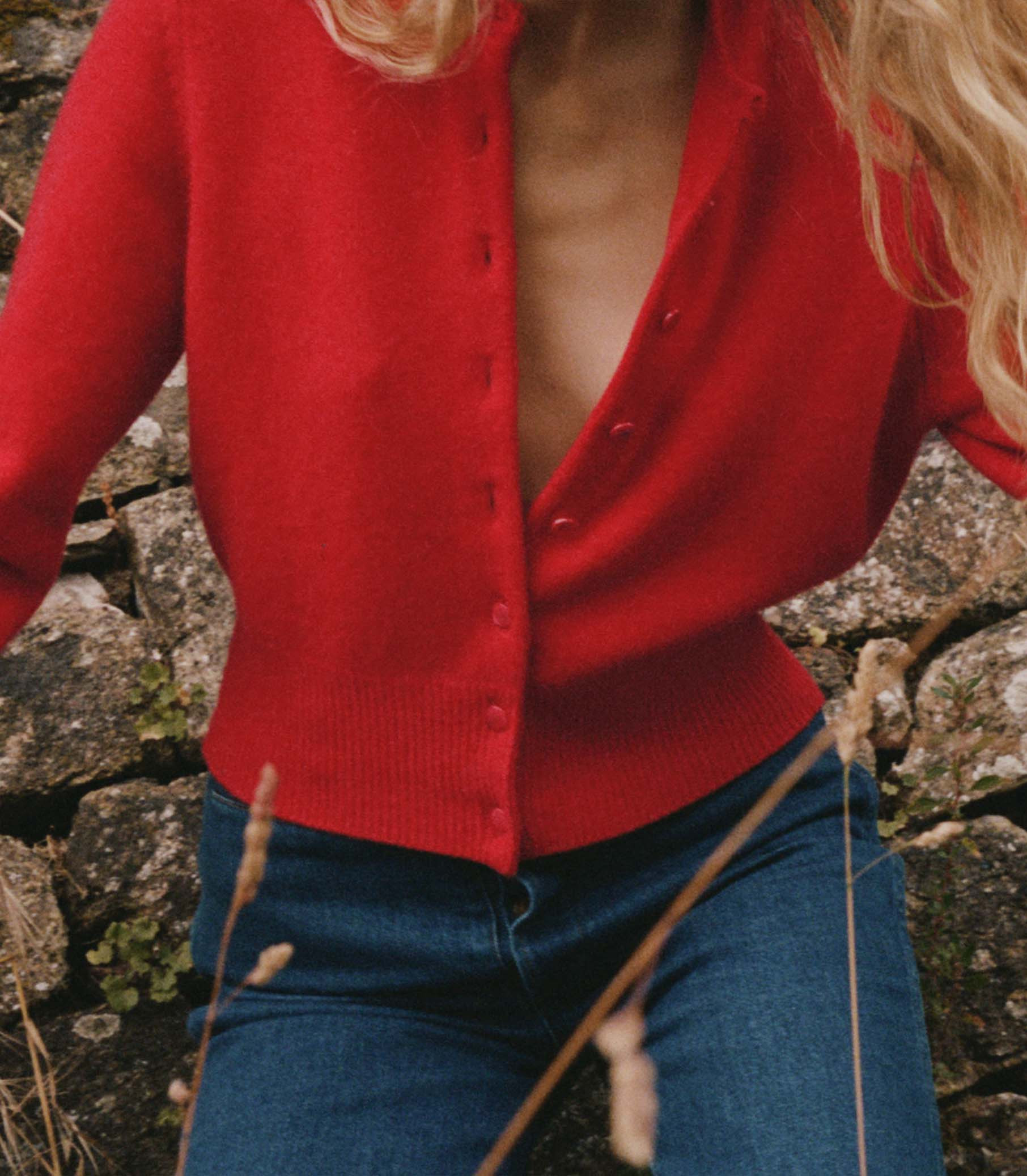Fairchild Cashmere Cardigan - Tomato | DÔEN | DOEN