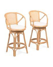 Set Of 2 21x37 Rattan Counter Stools | TJ Maxx