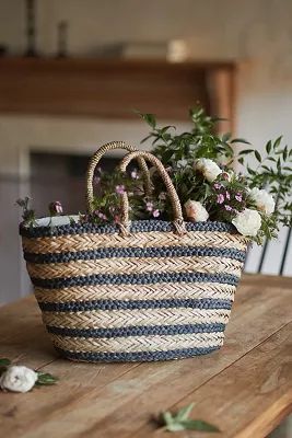 Striped Seagrass Tote | Anthropologie (US)