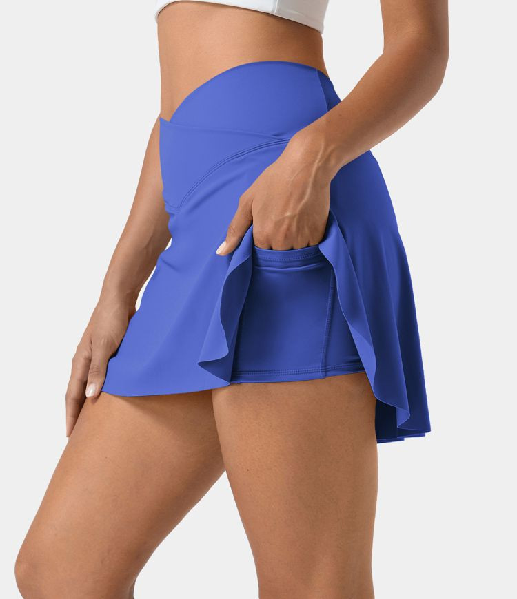 Everyday Softlyzero™ Airy Crossover 2-in-1 Side Pocket Cool Touch Tennis Skirt-Lucid | HALARA