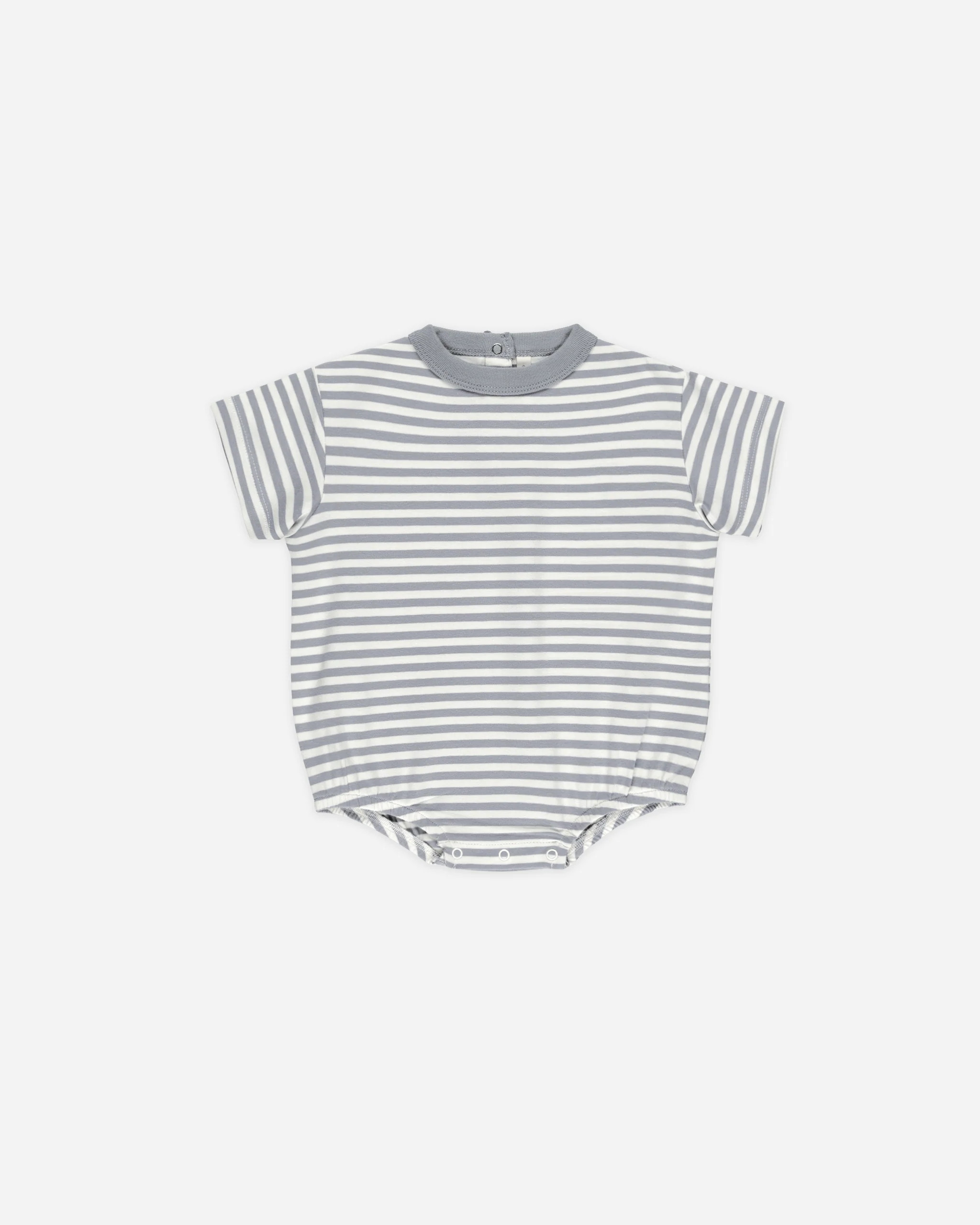Relaxed Bubble Romper || Blue Stripe | Rylee + Cru