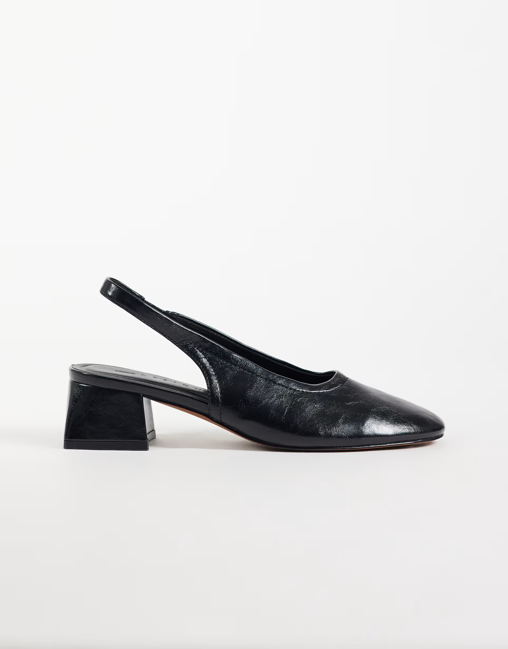 ASOS DESIGN Sindy minimal block heeled slingback in black | ASOS (Global)