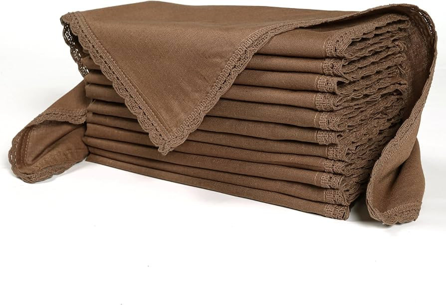 Ramanta Home Linen Flax Cloth Napkins Set of 12| 18x18 Inch | Premium Cotton Linen Flax Lace Soft... | Amazon (US)