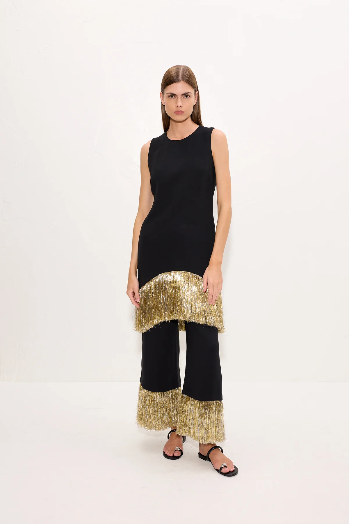Nella Fringe Pant In Black | Simon Miller