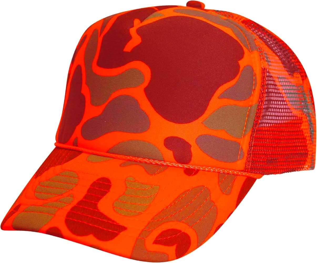 NISSUN Camouflage Foam Crown Mesh Back Trucker Hat (US, Numeric, 0, 1, Neon Orange Camo) at Amazon Men\u2019s Clothing stor | Amazon (US)
