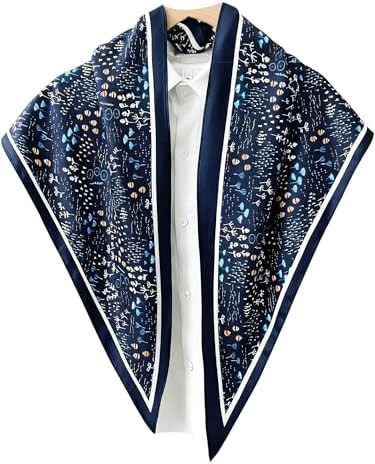 Triangle Shawls Scarf Head Hair Neck For Women Scarves Fashion Silk Feeling Lady Lightweight 56.3... | Amazon (US)