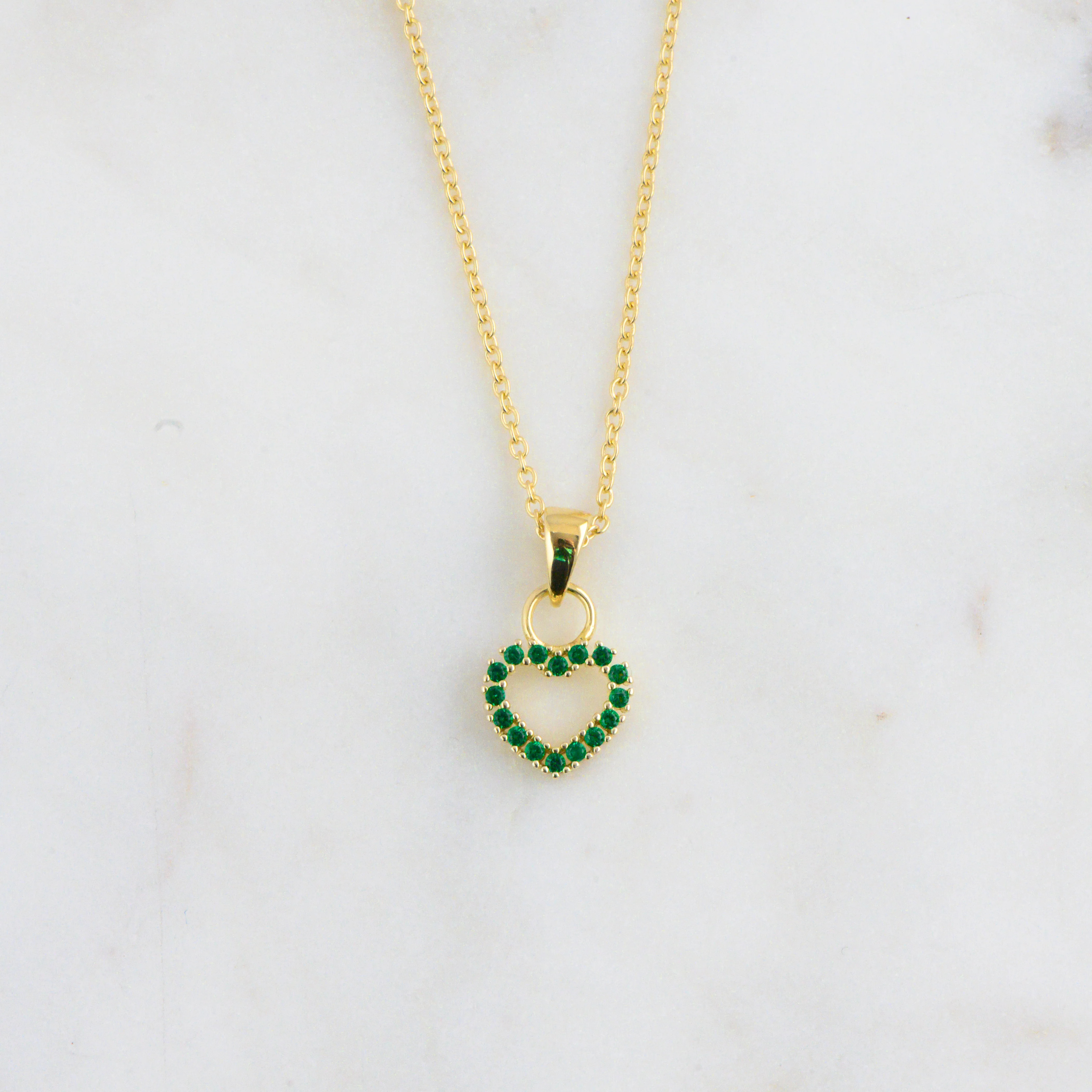 Emerald Heart Necklace | Sami Jewels
