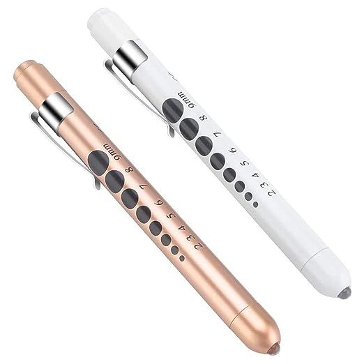 CAVN Pen Light with Pupil Gauge LED Penlight for Nurses Doctors, 2 Pcs Reusable Medical Penlight ... | Amazon (US)