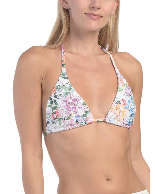 Neon Jungle Eyelet String Bikini Top | TJ Maxx