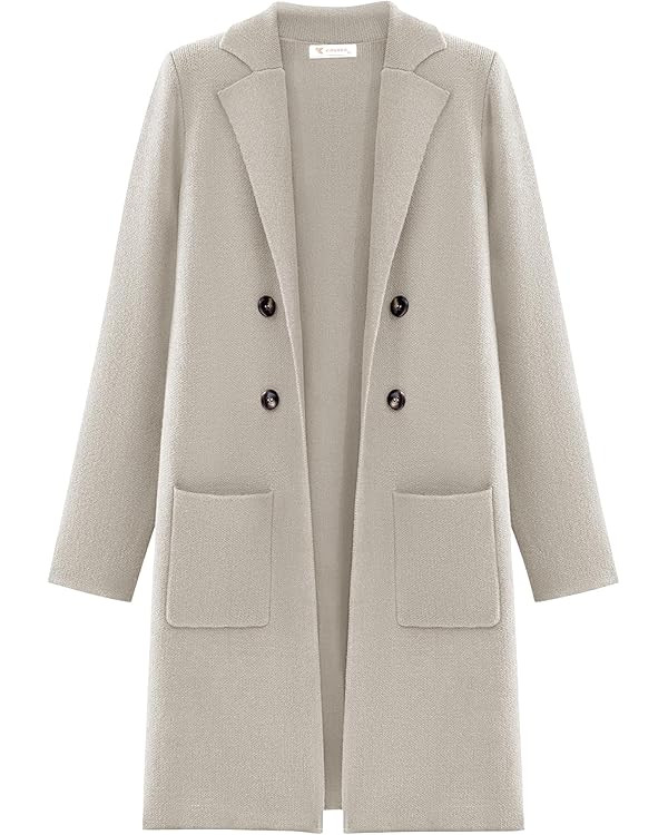 KIRUNDO Cardigan Sweaters for Women 2025 Fall Open Front Knit Sweater Jackets Business Casual Lon... | Amazon (US)