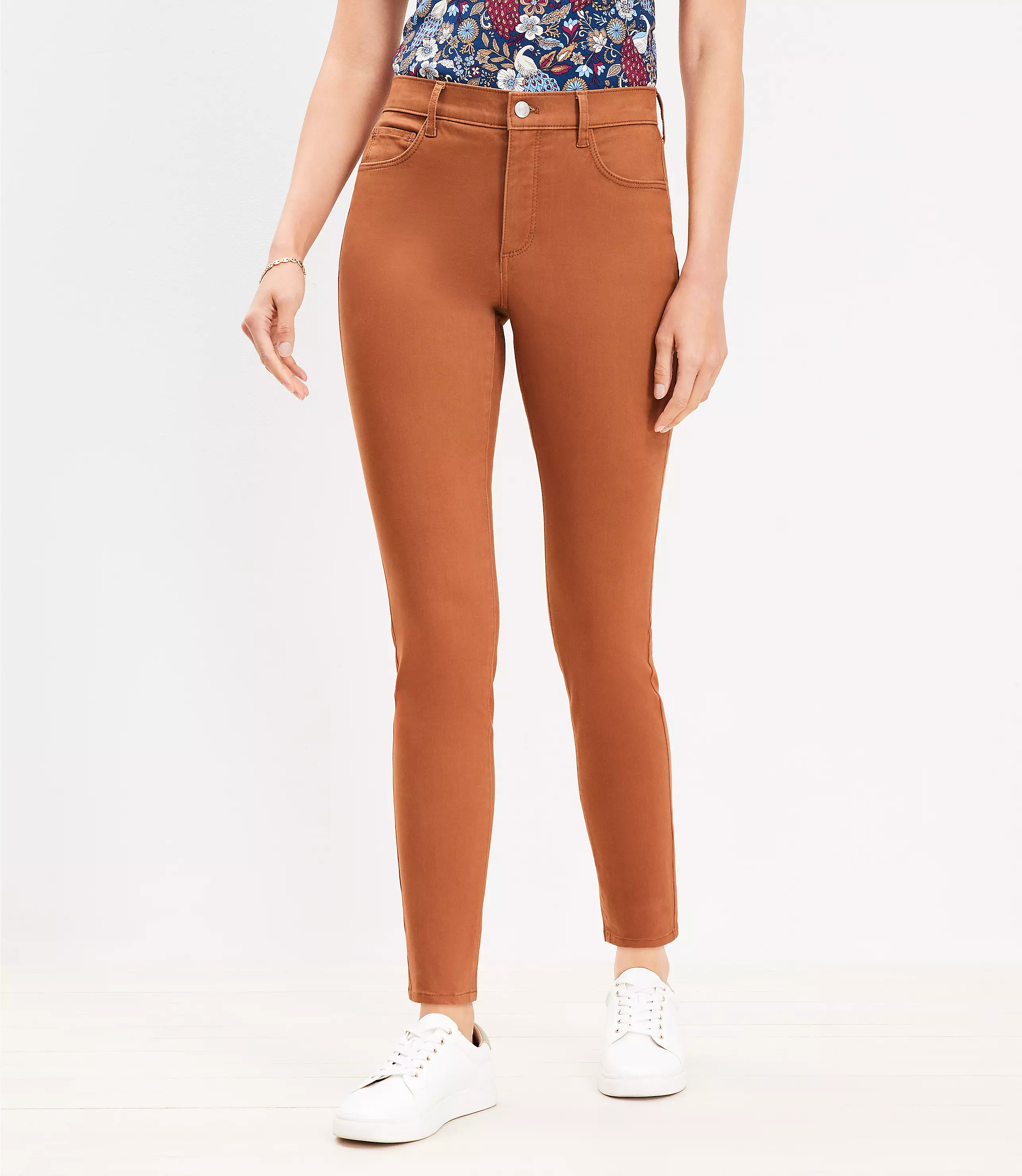 Five Pocket Skinny Pants in Sateen | LOFT