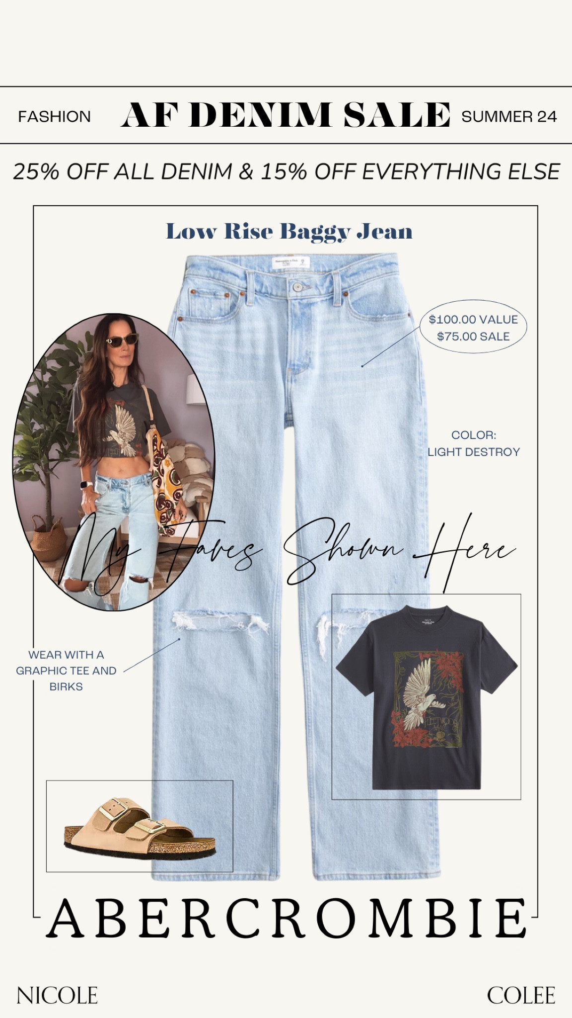 It’s here!!! The denim event we’ve all been waiting for!  💙👖Abercrombie is having their 25% off denim sale and I’m sharing my favorites here! No code needed everything is marked down on their site. Shopped out before these exclusive styles sell out!

Wearing size 25 denim and S tee 

#denimaf #abercrombiepartner @abercrombie #nicolecolee #ncstyle    

#LTKxAF #LTKStyleTip #LTKSaleAlert