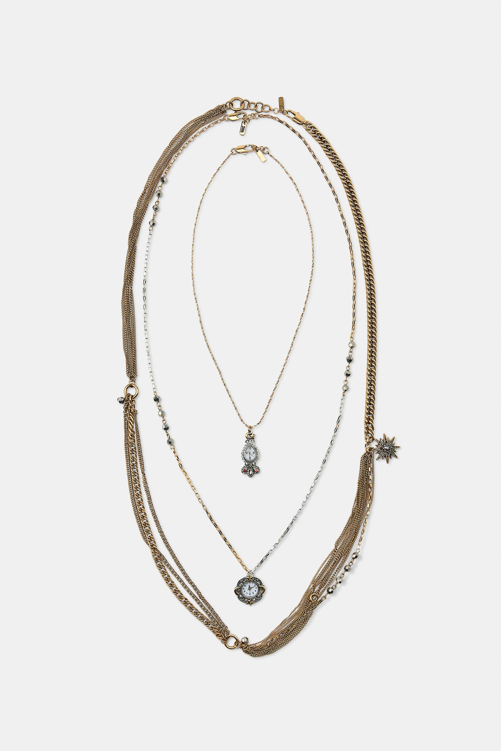 PACK OF 3 WATCH CHARM NECKLACES | Zara US