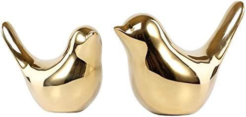 Insiswiner Golden Birds Figurine Home Ceramic Decor Garden Cottage Decorative | Amazon (US)