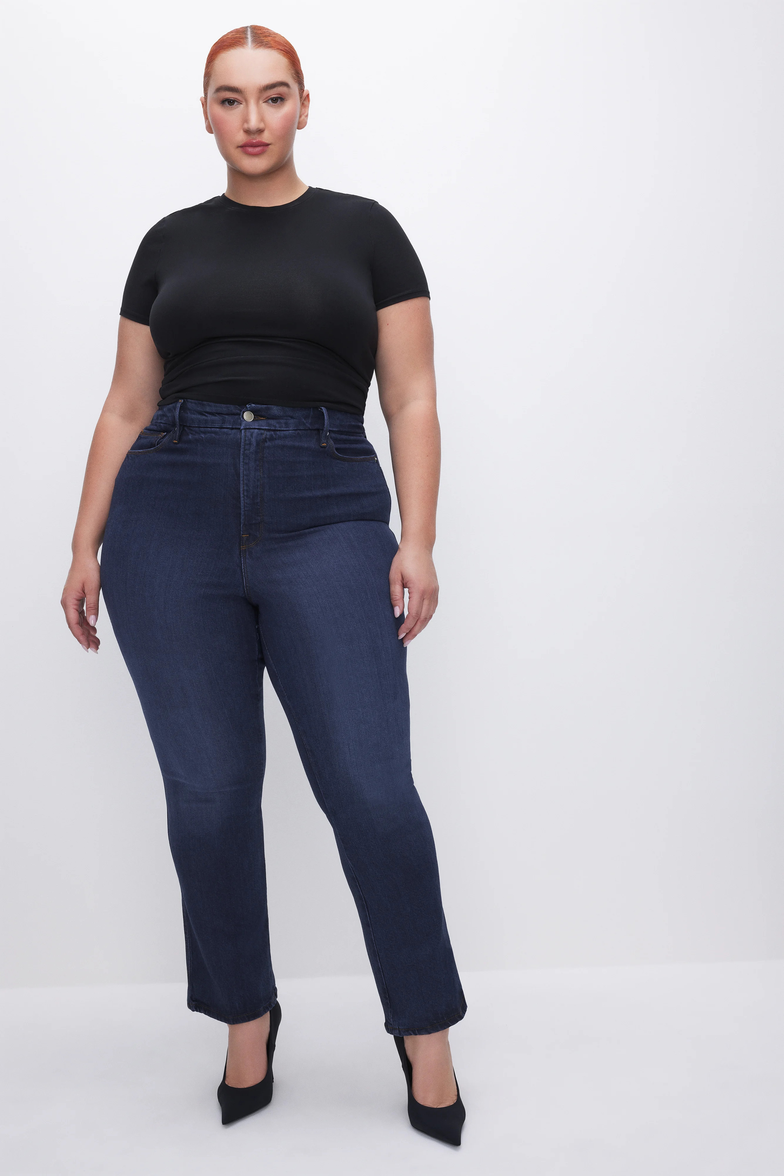 SOFT-TECH GOOD CURVE STRAIGHT JEANS | INDIGO537 - GOOD AMERICAN | Good American