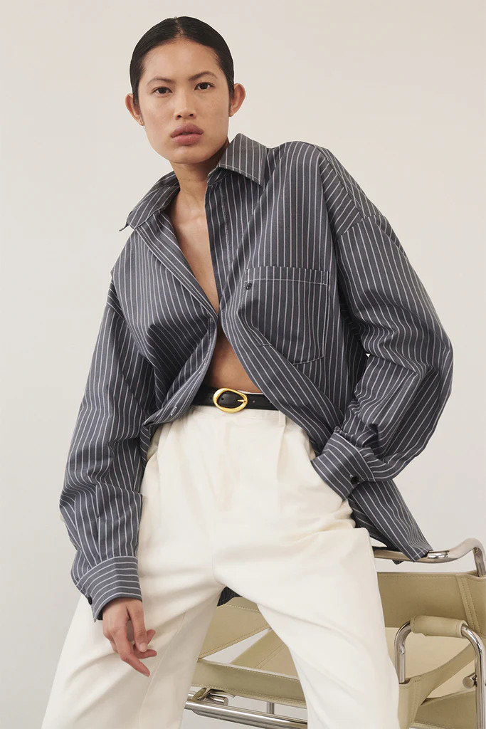 MASON SLATE STRIPE OVERSIZED SHIRT | DISSH
