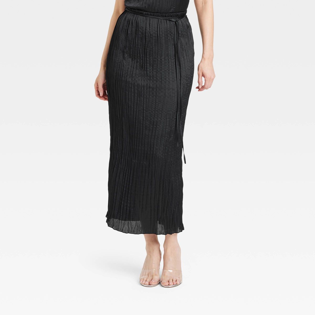 Women's Textured Crinkle Satin Midi Skirt - A New Day™ | Target