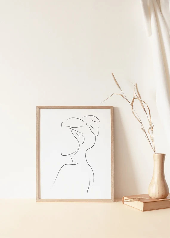 Line Art Woman Print, Minimal Woman Line, Female Poster, Minimalist Print, Woman Line Drawing, Ab... | Etsy (US)
