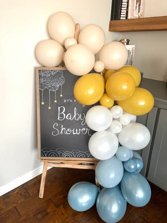 Slate Blue and Mustard Balloon Garland Kit  Dusty Blue Bridal | Etsy | Etsy (US)