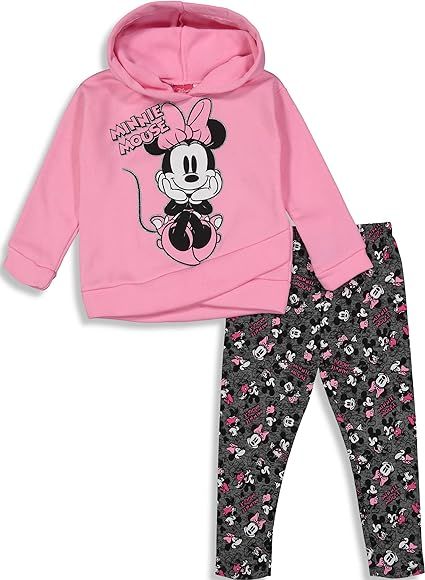 Disney Minnie Mouse Fleece Pullover Fleece Hoodie & Leggings Set Cross front | Amazon (US)