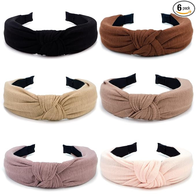 TOBATOBA 6Pcs Knotted Headband for Women, Neutral Colors, Hair Accessories for Women Girls, Fashi... | Amazon (US)
